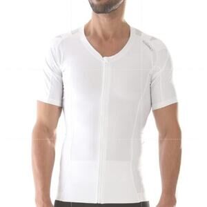 NEW AlignMed Posture Correcting Shirt  Zipper White Men's XL